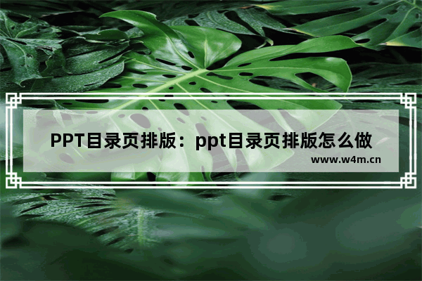 PPT目录页排版：ppt目录页排版怎么做