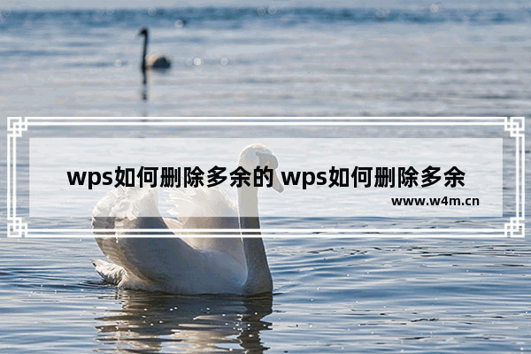 wps如何删除多余的 wps如何删除多余的最后一页