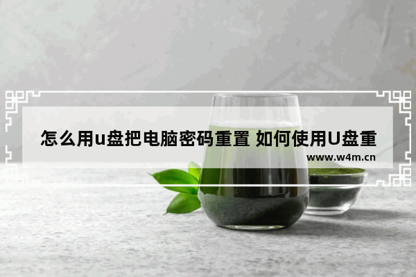 怎么用u盘把电脑密码重置 如何使用U盘重置电脑密码