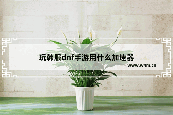 玩韩服dnf手游用什么加速器