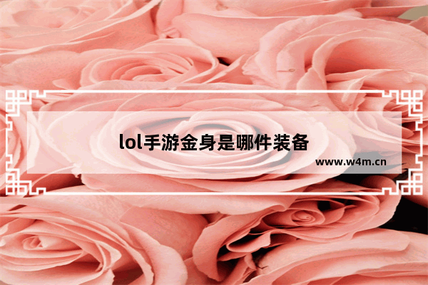 lol手游金身是哪件装备