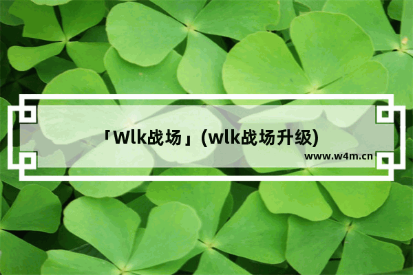 「Wlk战场」(wlk战场升级)