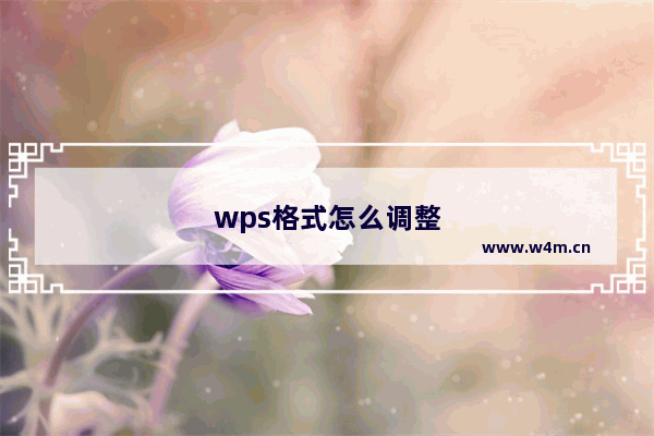 wps格式怎么调整