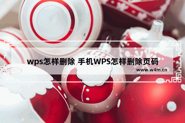 wps怎样删除 手机WPS怎样删除页码