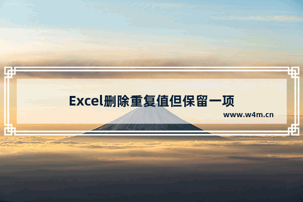 Excel删除重复值但保留一项