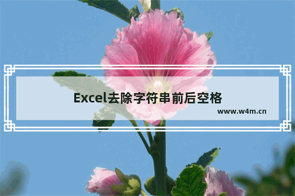 Excel去除字符串前后空格