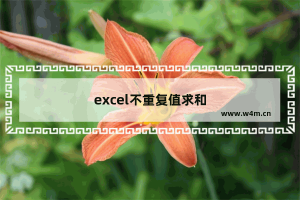 excel不重复值求和