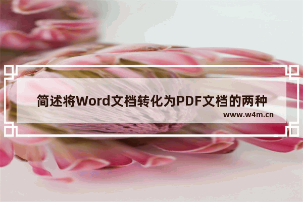 简述将Word文档转化为PDF文档的两种方法