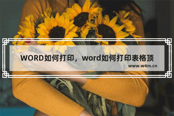 WORD如何打印，word如何打印表格顶端标题每页都有