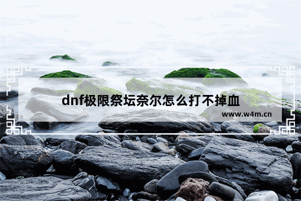 dnf极限祭坛奈尔怎么打不掉血