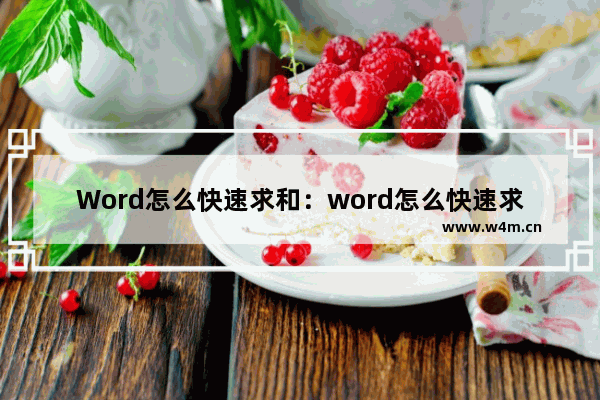 Word怎么快速求和：word怎么快速求和多行数字