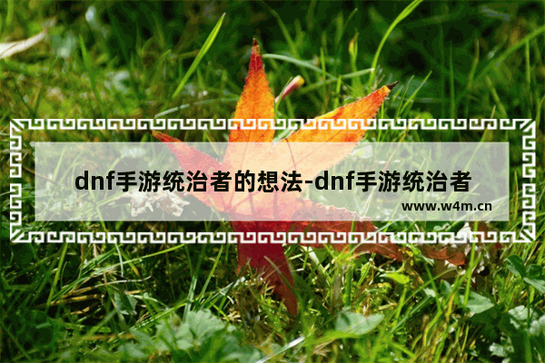 dnf手游统治者的想法-dnf手游统治者的想法可以换什么