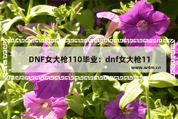 DNF女大枪110毕业：dnf女大枪110毕业装备2023