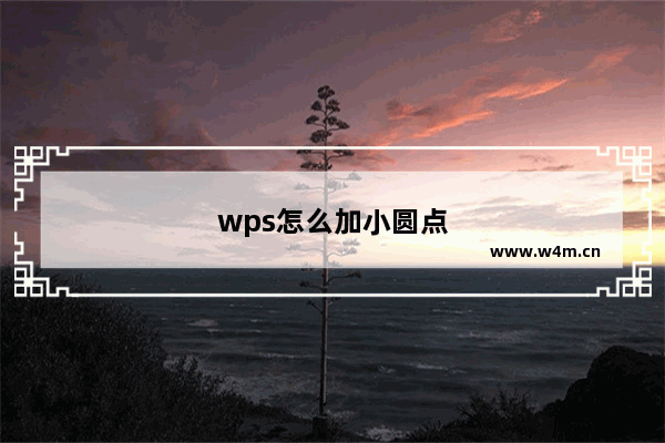 wps怎么加小圆点