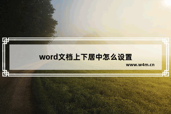 word文档上下居中怎么设置