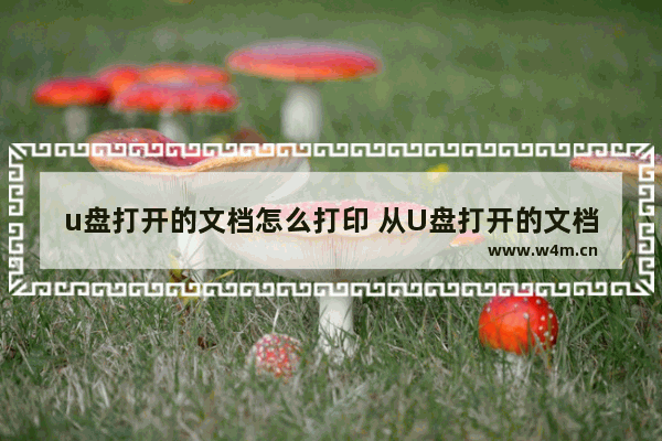 u盘打开的文档怎么打印 从U盘打开的文档如何进行打印