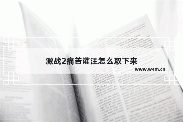 激战2痛苦灌注怎么取下来