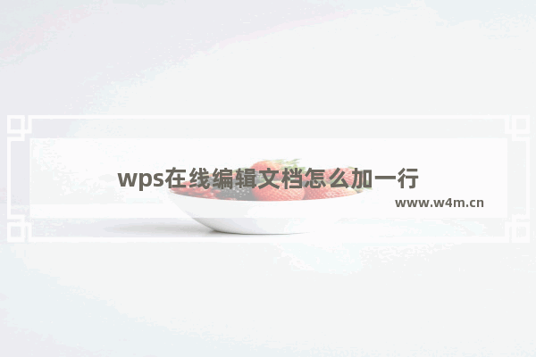 wps在线编辑文档怎么加一行