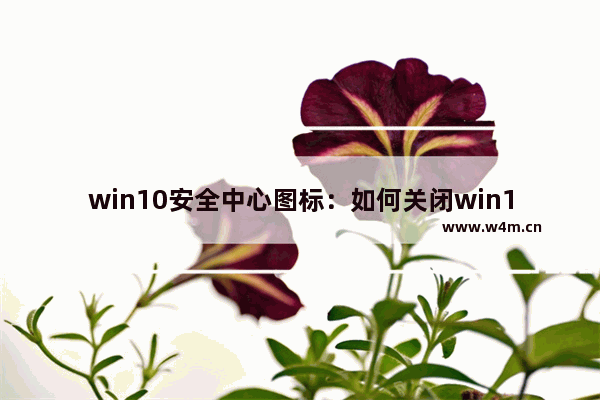 win10安全中心图标：如何关闭win10安全中心图标