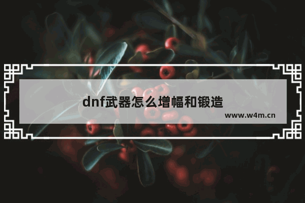 dnf武器怎么增幅和锻造