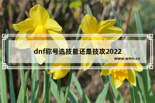 dnf称号选技能还是技攻2022