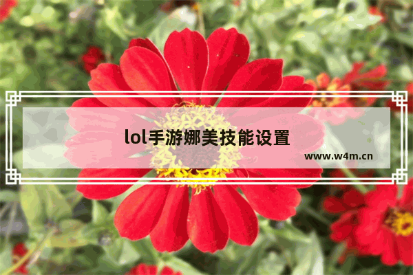 lol手游娜美技能设置