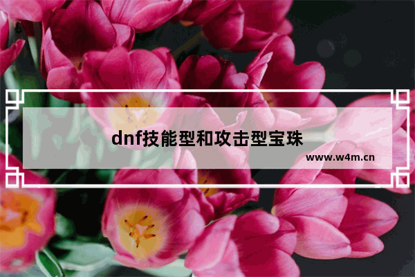 dnf技能型和攻击型宝珠