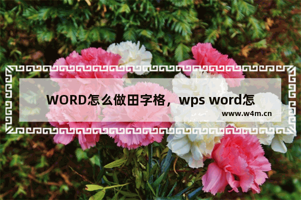 WORD怎么做田字格，wps word怎么做田字格字帖