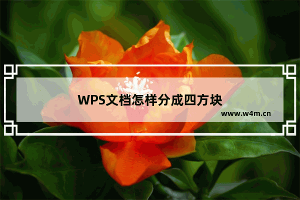 WPS文档怎样分成四方块