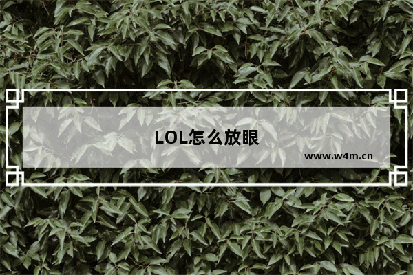 LOL怎么放眼