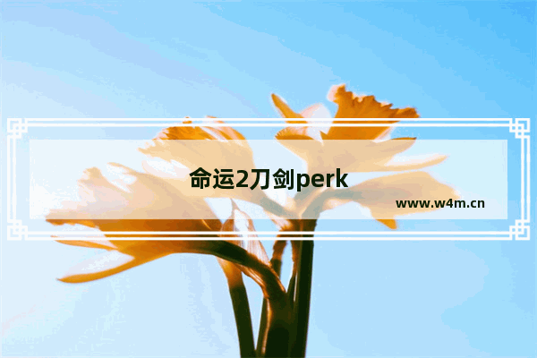 命运2刀剑perk