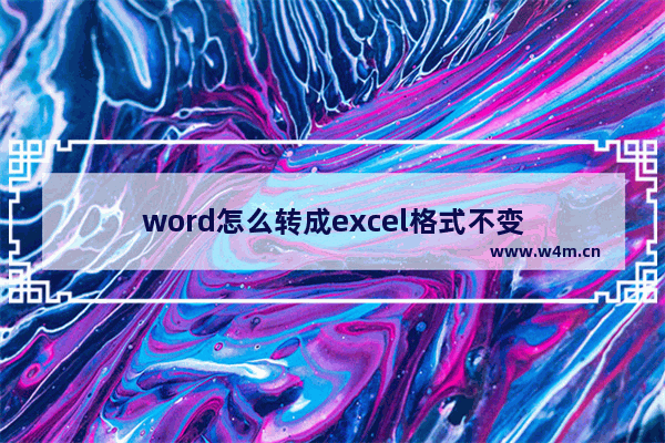 word怎么转成excel格式不变