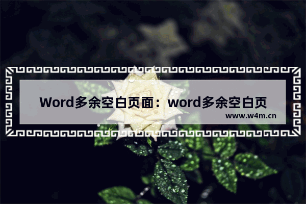 Word多余空白页面：word多余空白页面怎么删除