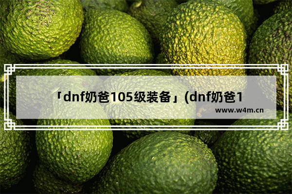 「dnf奶爸105级装备」(dnf奶爸105级装备搭配)