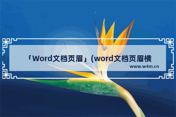 「Word文档页眉」(word文档页眉横线怎么设置大小)