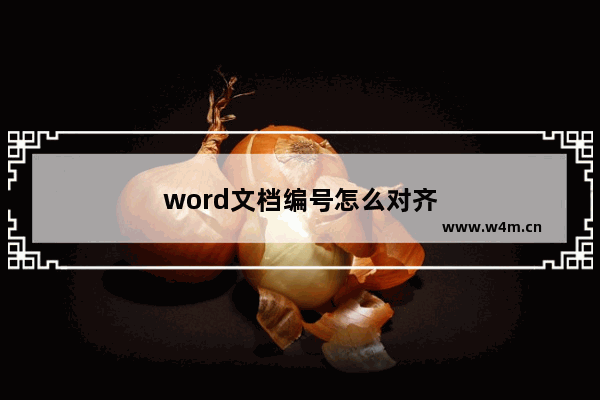 word文档编号怎么对齐