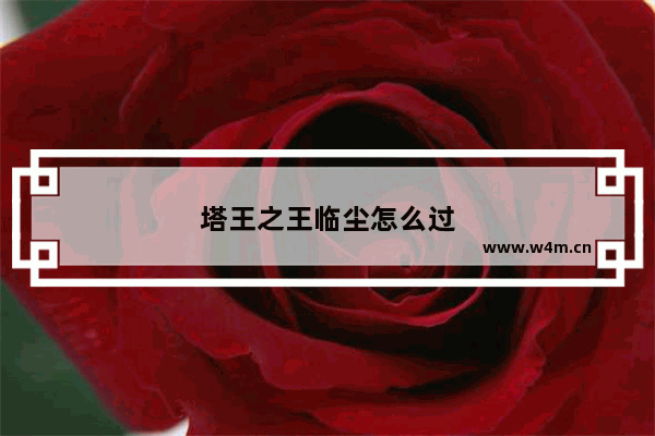 塔王之王临尘怎么过