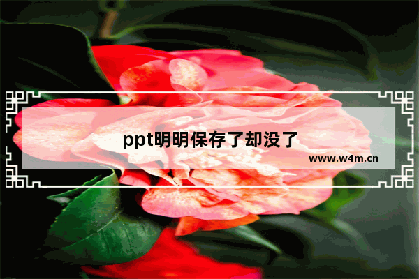 ppt明明保存了却没了