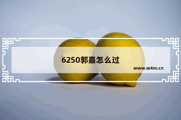 6250郭嘉怎么过