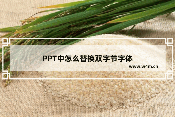 PPT中怎么替换双字节字体