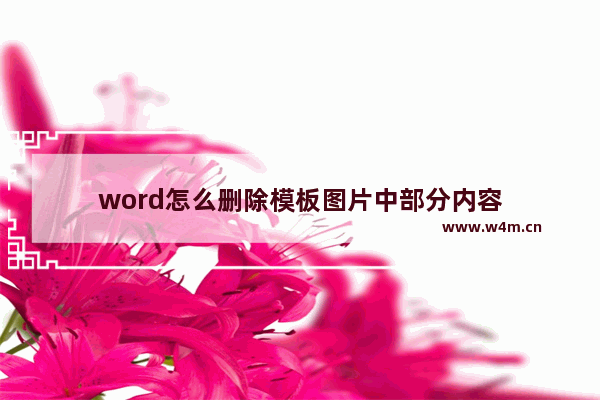 word怎么删除模板图片中部分内容