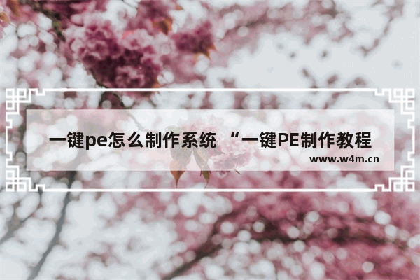 一键pe怎么制作系统 “一键PE制作教程分享，快速装机无压力！”