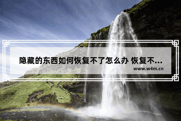 隐藏的东西如何恢复不了怎么办 恢复不了的隐藏数据该如何处理