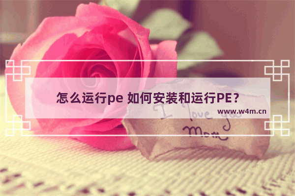 怎么运行pe 如何安装和运行PE？