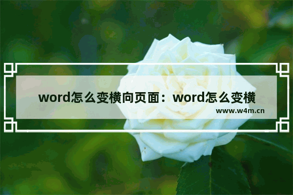 word怎么变横向页面：word怎么变横向页面一页