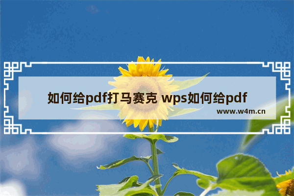 如何给pdf打马赛克 wps如何给pdf打马赛克