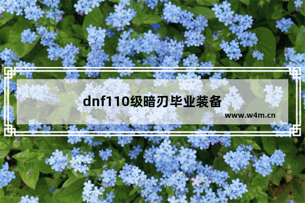 dnf110级暗刃毕业装备