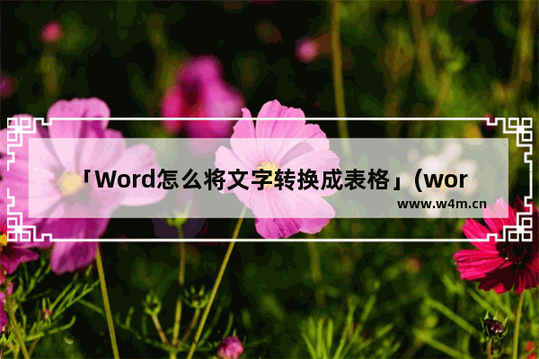 「Word怎么将文字转换成表格」(word怎么将文字转换成表格7行3列)