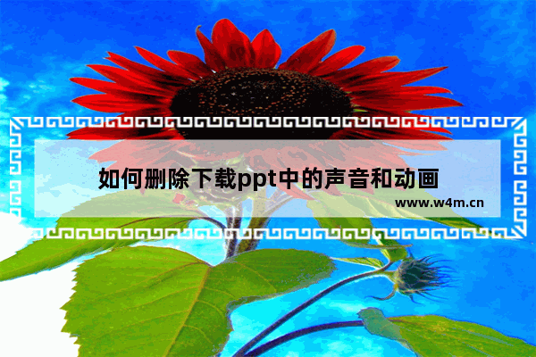 如何删除下载ppt中的声音和动画