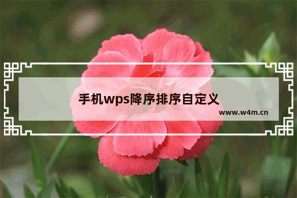 手机wps降序排序自定义